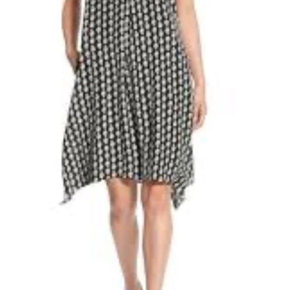 Madewell Silk Trapeze Dress Size XS Bloomstamp Black and White Ditsy Floral - Picture 8 of 8